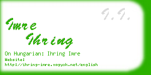 imre ihring business card